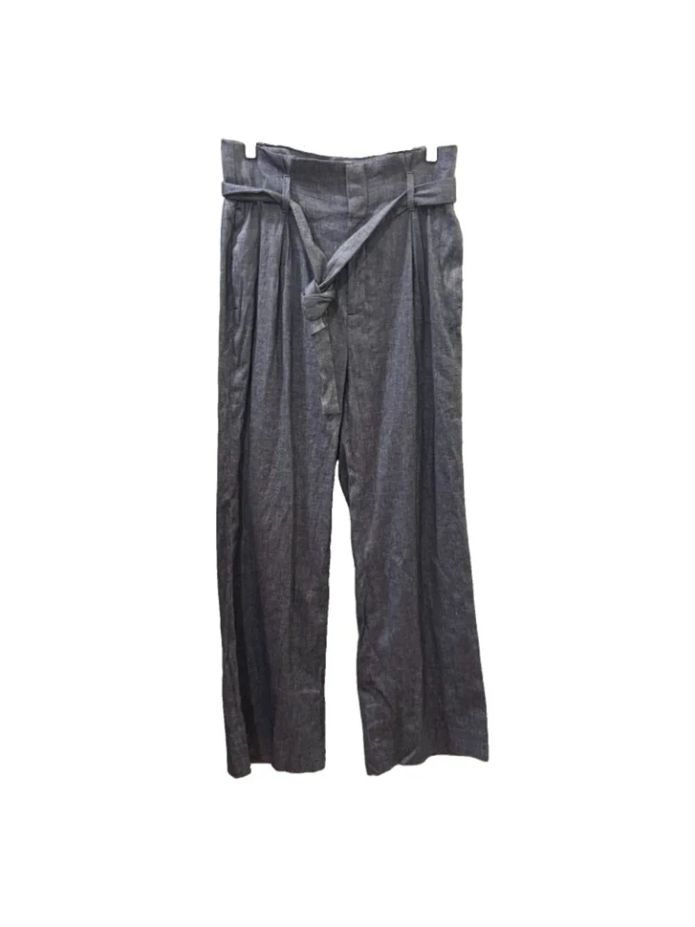 Banana Republic High Waisted Linen Blend Pleated Belted Troucers Blue Size 8